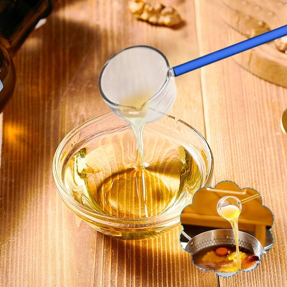 Long Handle Clear Glass Tea Spoons High Borosilicate Glass Teaspoon Heat Resistant Oil Spoon for Cold Drinks Kitchen Bar Soup and Tea Spoon for Stirring and Serving Beverages