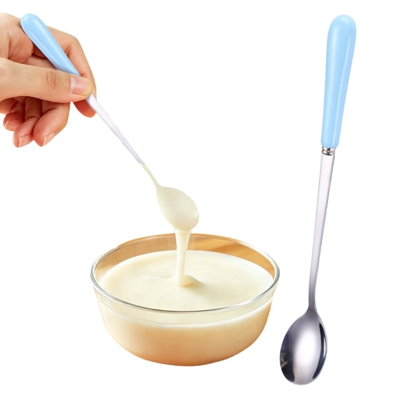 Long Handle Coffee Spoon, 1 Pack 304 Stainless Steel Stirring Spoon with Color Ceramic Handle for Latte, Tea, Yogurt Cups, Dessert and Beverage Mixing