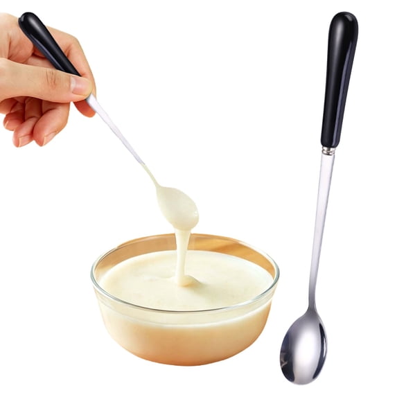 Long Handle Coffee Spoon Stainless Steel Iced Tea Spoon Ceramic Handle Dessert Spoon Stirring Spoon 7 in