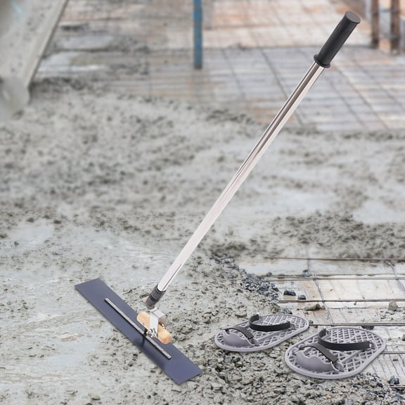 Long Handle Concrete Trowel Cement Surface Smoothing Tool with Finishing Shoes