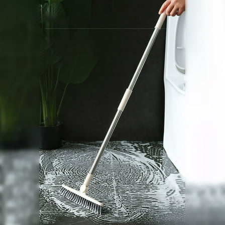Long Handle Corner Scrubbing Brush with Stiff Bristles for Window Tracks, Grout, and Crevice Cleaning