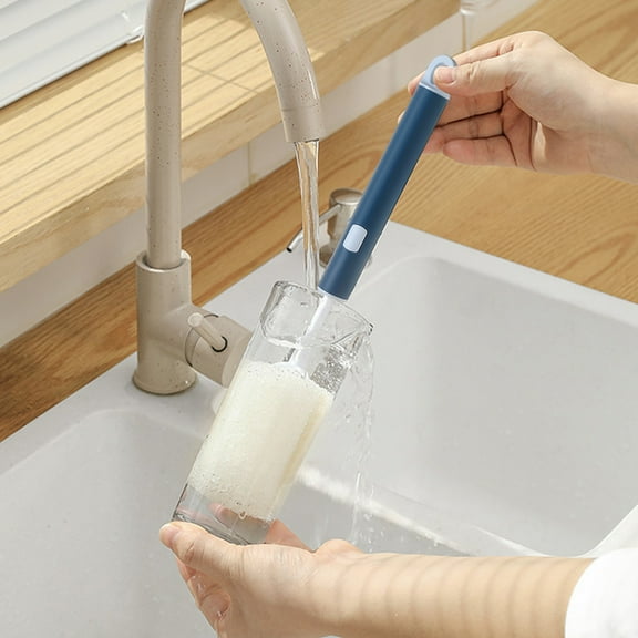 Long Handle Dish Sponge Scrubber for Bottles Glasses Mugs Non Scratch Cleaning Brush Kitchen Utensil Household Cleaning Tool