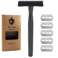 thumbnail image 1 of Long Handle Double Edge Safety Razor For Men Women Wet Shave + 5 Shaving Blades, 1 of 6
