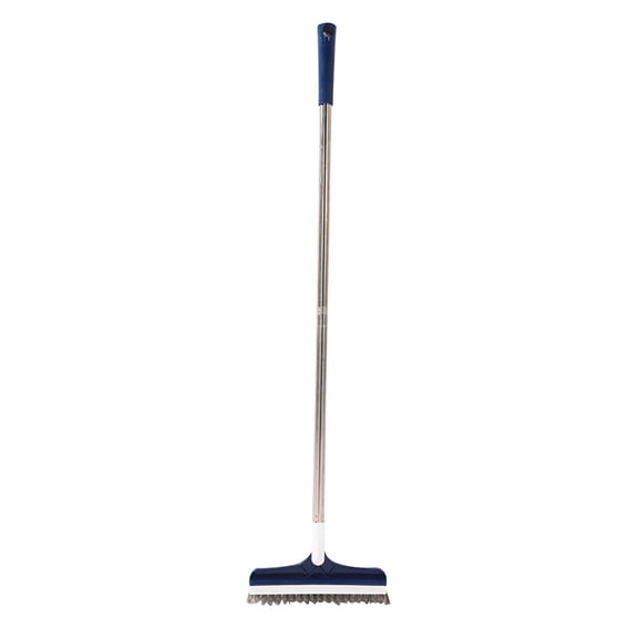 Long Handle Floor Brush for Tile Grout Cleaning, V-shaped Bristles with Rubber Scraper Bathroom Kitchen Corner Cleaner, Home Kitchen Organizational Solution for Hard to Reach Areas, AESTIVO