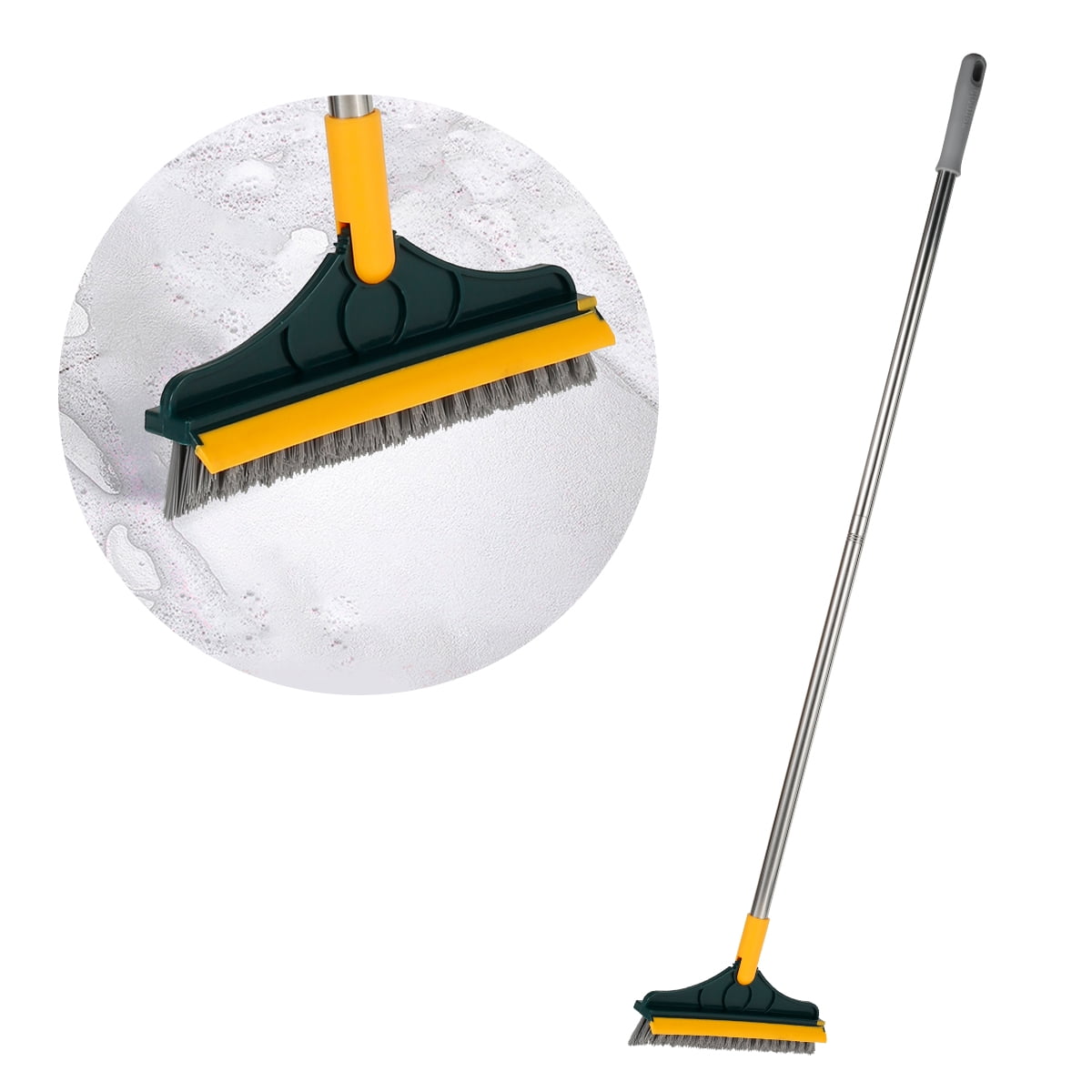 Multipurpose Floor Brush, Shower Cleaning Scrubber Brush with Long Handle,  Large Brushes for Scrubbing, Stiff Push Broom for Grout/Patio/Garage/ Bathroom/Boat/Tile Floor and Concrete 