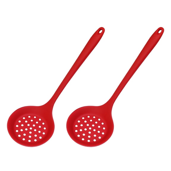 Long Handle Food Strainer Skimmer Strainer Spoon Silicone Texture for Frying