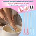 thumbnail image 1 of Long Handle Foot Washing Brush for Seniors – Soft Silicone Bristles for Cleaning Between Toes, Exfoliating Dead Skin & Calluses, No Bending Shower Scrubber for Men Women (1pc), 1 of 6
