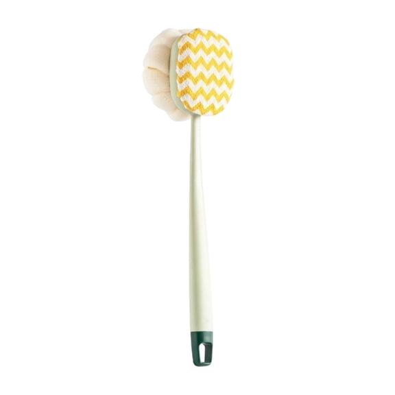Long Handle Function Bath and Shower Back Scrubber Brush with Loofah for Cleaning