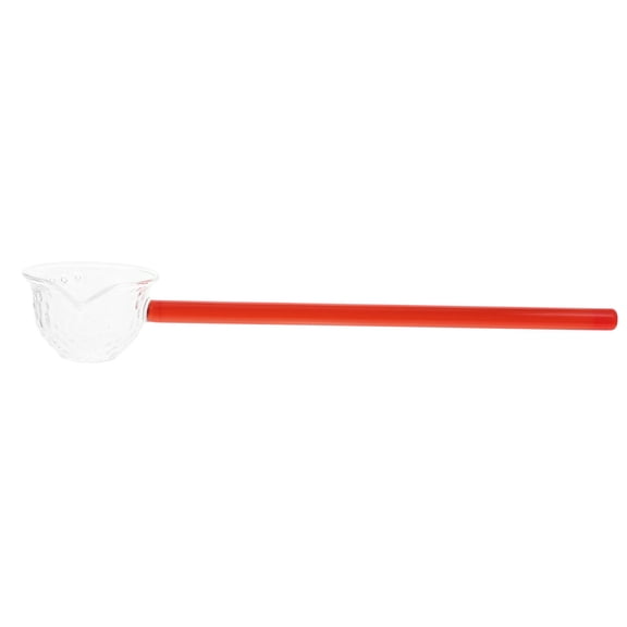 FELTECHELECTR Red High Borosilicate Glass Spoon for Home Clear and Comfortable Grip