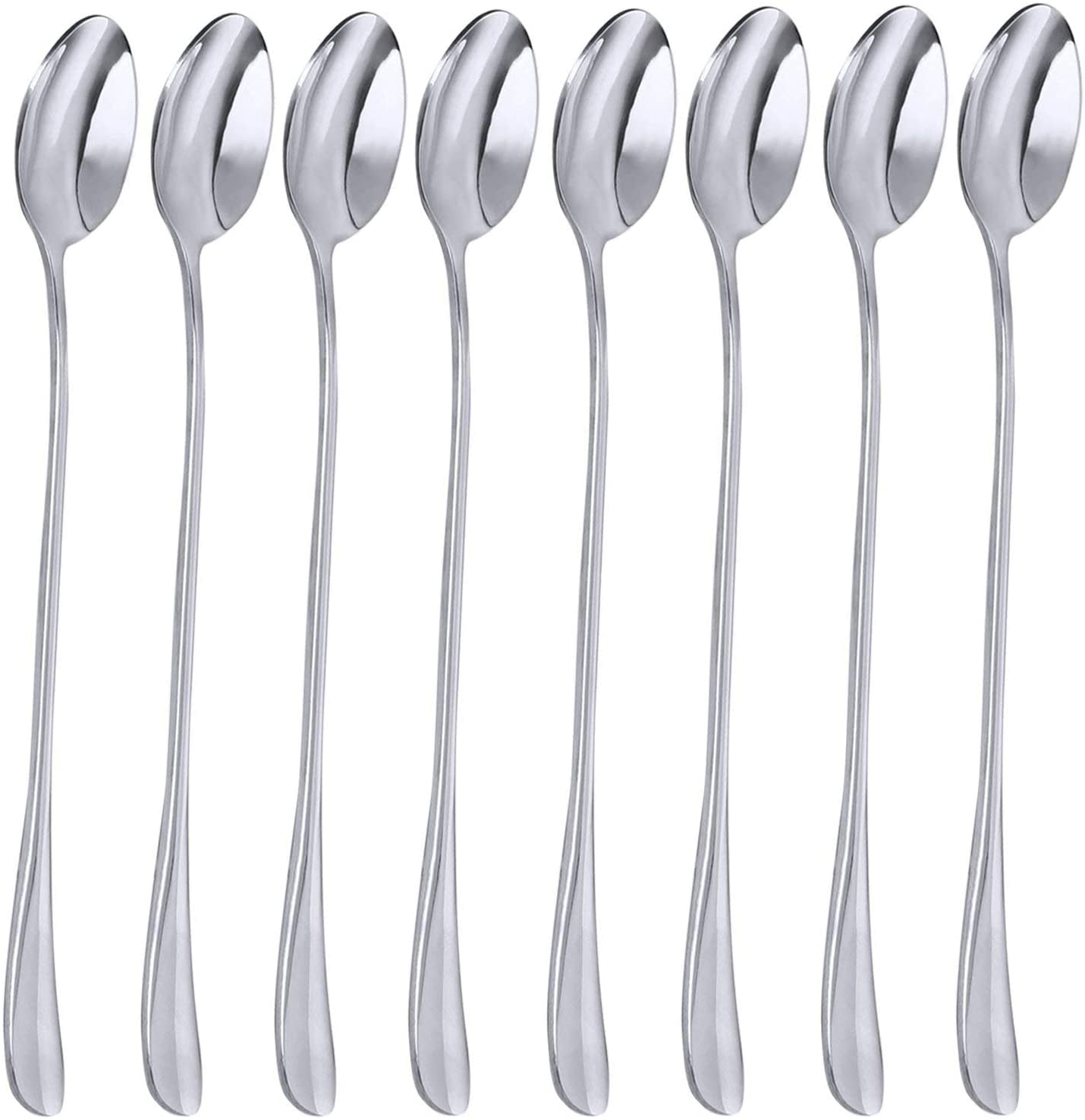 Long Handle Ice Cream Spoon Sets, COMIART Stainless Steel Flat Head ...