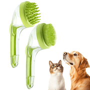 Long Handle Liquid-Filled Pet Massage Bath Brush, Multifunctional Silicone Shampoo Shower Comb, Suitable for Long & Short Haired Dogs and Cats