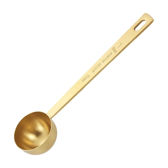 Long Handle Measuring Spoons 30ml,Premium Stainless Steel Metal Spoon,Tablespoon and Coffee Scoop,for Accurate Measure Liquid and Dry Ingredients,for Cooking Baking,Precise Kitchen Tools(Gold1 15ml)