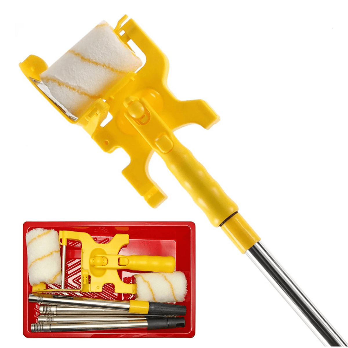 Long Handle Paint Roller Bursh Clean Cut HandHeld Paint Edger Roller