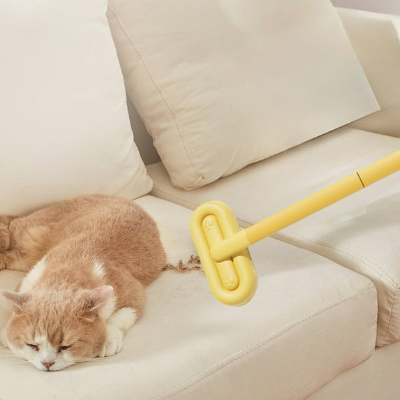 Long Handle Pet Hair Removal Brush - Cat Hair Scraper for Furniture and Carpets, Reusable Dog Hair Remover Lint Brush for Home Grooming and Cleaning