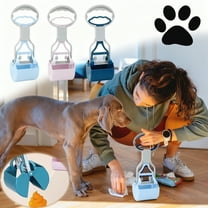 Long Handle Pet Pooper Scooper with Non-Stick Plastic Claws for Easy Waste Pick Up on Grass Gravel Snow for Tools/Office(Blue),Hulucky