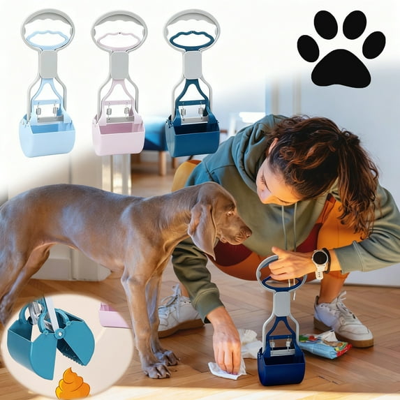 Long Handle Pet Pooper Scooper with Non-Stick Plastic Claws for Easy Waste Pick Up on Grass Gravel Snow for Tools/Office(Green),Hulucky