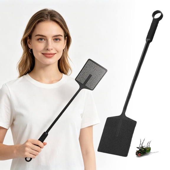 Long Handle Plastic Fly Swatter Washable Plastic Fly Swatter Breathable Mesh Fly Swatter Office Factory Fly Swatter Camping Garden Insect Swatter Summer Home Fly Swatter