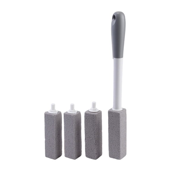 Long Handle Pumice Stone Toilet Cleaning Brush Natural Scouring Stick For Descaling Urine Stains And Yellow Dirt 15.16 Inches 0.71 Lb 4Pc