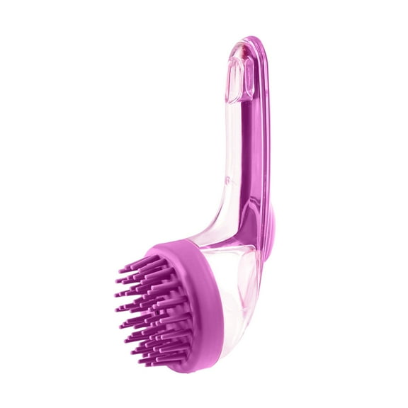 Long Handle Shampoo Brush with Liquid Dispenser | Scalp Massage and Hair Cleaning Tool for Pets and Humans | Plastic Shower Comb for Wet or Dry Hair | 18cm Length
