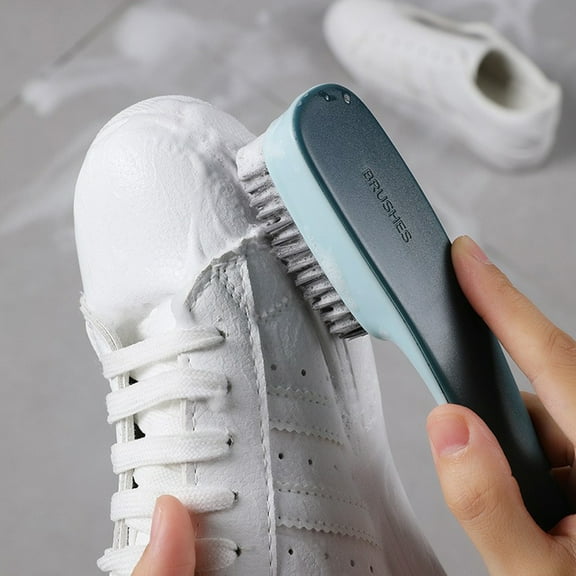 Long Handle Shoe Cleaning Brush,Soft Bristle Laundry Brush For Clothes Shoes,Multi-Angle Stain Removal Durable Design For Easy Cleaning,Hangable Space-Saving Tool For Bathroom Laundry Home-Free Size