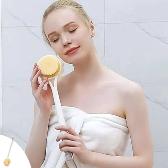 Long Handle Shower Brush for Body, Soft Back Scrubber, Exfoliating and Skin Care Brush for Men and Women, Gently Removes Dead Skin, Improves Circulation, Easy to Hang and Store