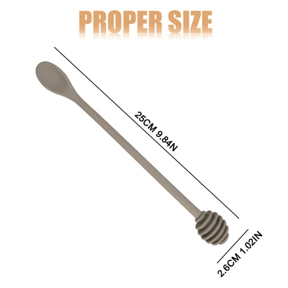 Long Handle Silicone Nylon Mixing Spoon, Multipurpose Stirring Tea Spoon for Syrup Honey Jar Homemade Dessert