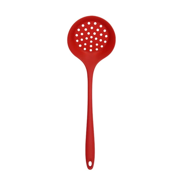 Long Handle Slotted Skimmer Spoon | Multi-Purpose Kitchen Strainer & Ladle | Lightweight Durable Cooking Utensil | 3 Color Options | Easy Draining & Dishwasher Safe