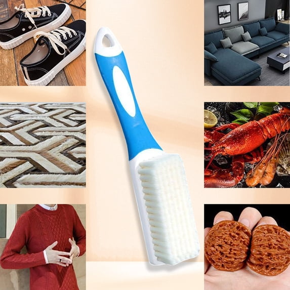 Long Handle Shoe Brush 7.67in Soft Bristle Multi-Purpose Plastic Cleaning Scrubber Ergonomic for Bathroom Floor Carpet Kitchen Patio Durable Easy Use Stain Removal
