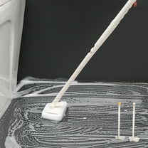 Long Handle Sponge Brush, Foldable Bathroom Cleaning Brush, Wall Tile Scrubber, 90 Degree Rotating Head, Removable Handle, Multi-Surface Cleaner, For Kitchen Toilet Bathtub Sink Cleaning
