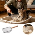 thumbnail image 1 of Long Handle Stainless Steel Cat Litter Scoop, Heavy Duty Solid Slotted Sifting Design, Fast Separation of Clean Litter, Ergonomic Handle Keeps Hands Clean, Smooth Easy to Rinse, for Pet Litter Boxes, 1 of 8