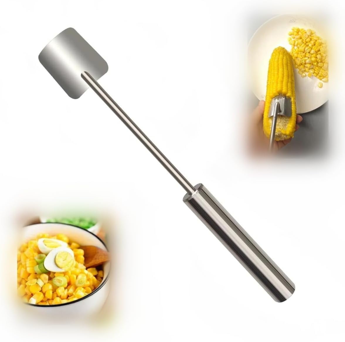 Gshe lit Long Handle Stainless Steel Corn Kernel Cutter, Corn Stripper ...