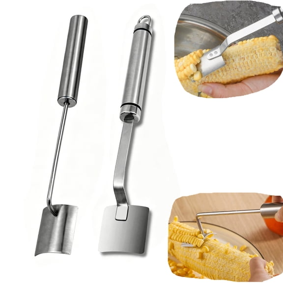 Long Handle Stainless Steel Corn Stripping Tool, corn peeler for corn on the cob, corn cob stripper