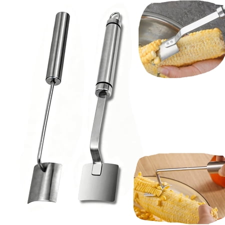 Long Handle Stainless Steel Corn Stripping Tool, corn peeler for corn on the cob, corn cob stripper