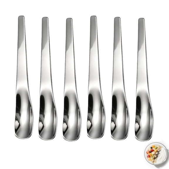 Long-Handle Stainless Steel Dessert Spoon No Bend 316 Deep Bowl Spade Ice Cream Shovel Coffee Stirrer Iced Tea Mixing Utensil Tall Glass Jar Mirror Polished Flatware Sundae Parfait