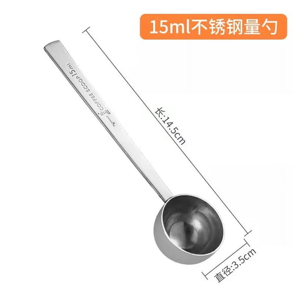 Long Handle Stainless Steel Measuring Spoon for Coffee Tea Milk Frothing and Precise Ingredient Portioning