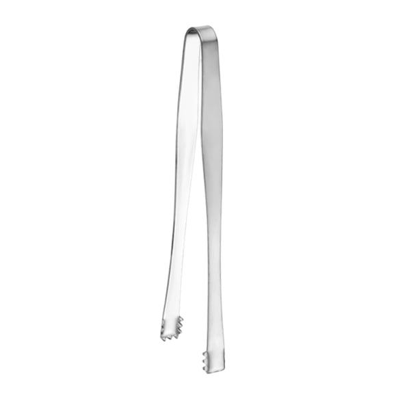 Long Handle Stainless Steel Multi-Purpose Tongs, Dual-Use Ice Cube Clips & Broken Eggshell Remover Tool for Coffee Bar, Baking and Professional Chefs