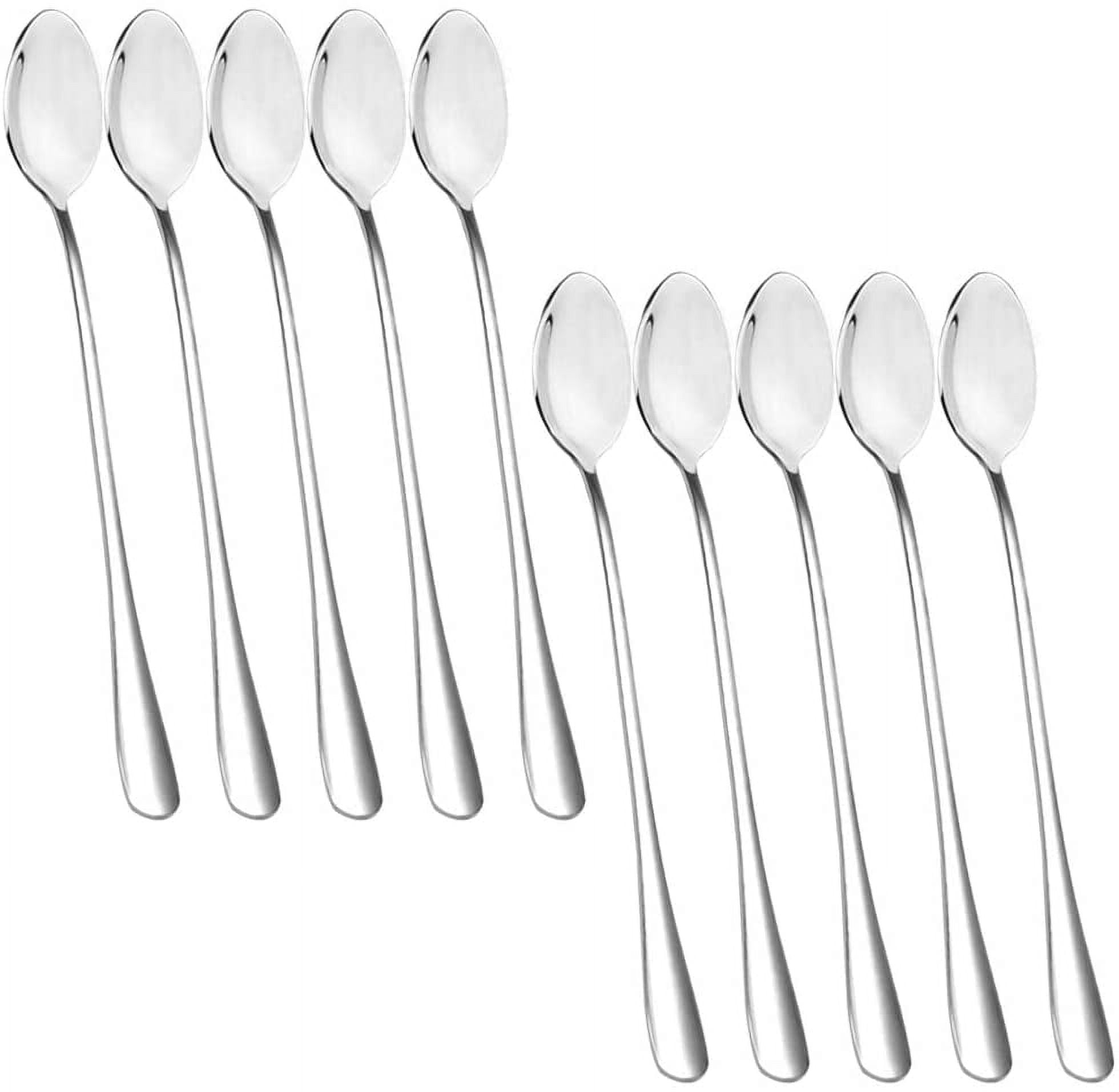 Long Handle Stirring Spoon, DaKuan Set of 10 Stainless Steel Mixing