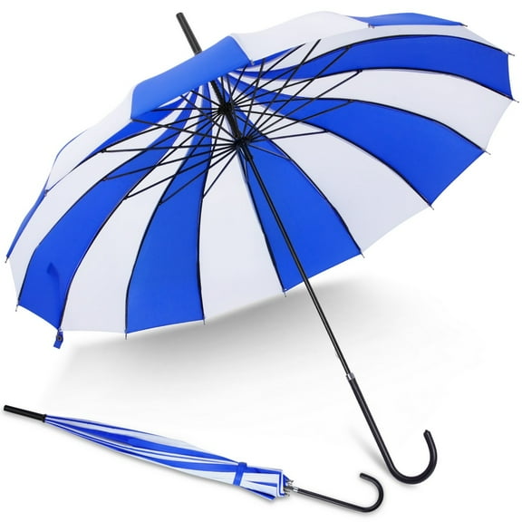 Long Handle Sun Umbrella, Retro Pagoda Parasol Umbrella, UV Protection Umbrella with Hook Handle for Photo Prop Decoration