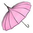 thumbnail image 1 of Long Handle Sun Umbrella, Retro Pagoda Parasol Umbrella, UV Protection Umbrella with Hook Handle for Photo Prop Decoration, 1 of 10