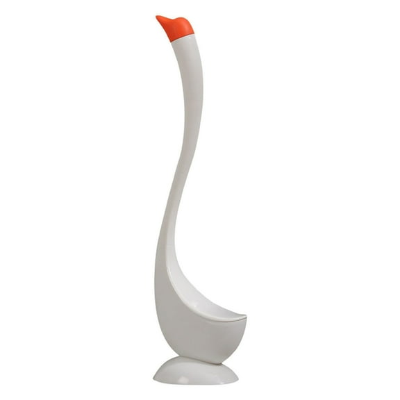 Long Handle Toilet Brush & Plunger Curved Ergonomic shafts Dense Bristle Head Space Saving Bathroom Organizers Solution