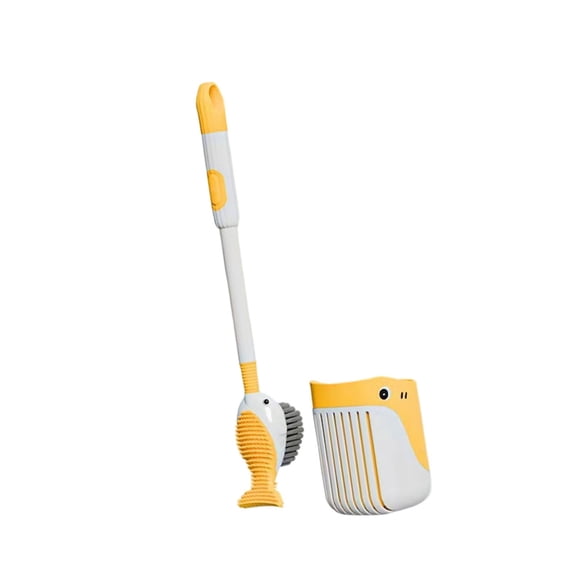 Long Handle Toilet Brush and Holder Bathroom Cleaning Tool with Stand Toilet Bowl Dispenser Liquid Brush Cleaner