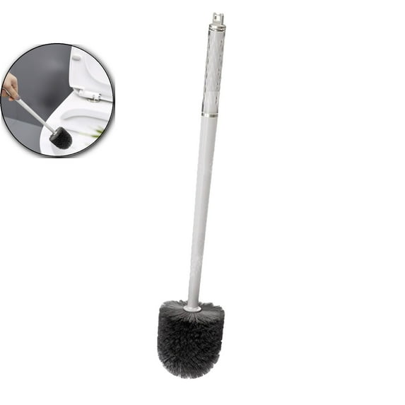 Long Handle Toilet Brush with Wall-Mounted Holder – 19.7" Bathroom Brush, Plastic Toilet Cleaning Brush, Scratch-Resistant for Home, Hotel