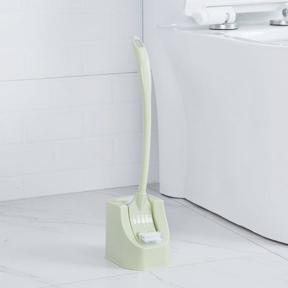 Long Handle Wall-Mounted Toilet Brush Set with Base - 16.5" Corner Cleaning Brush, Soft Bristles, Plastic (Pink,Green,Blue) - Easy Install Bathroom Cleaning Tool