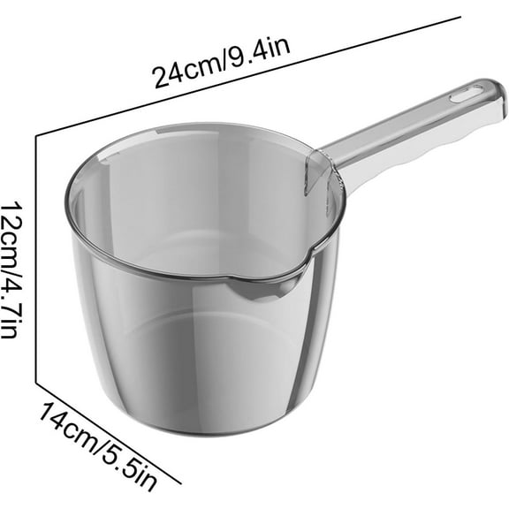 Long-Handle Water Dipper Water Spoon - Transparent Bathroom Bath Scoop With Durable Design & Efficient Drainage For Kitchen, Bathroom & Children'S Use