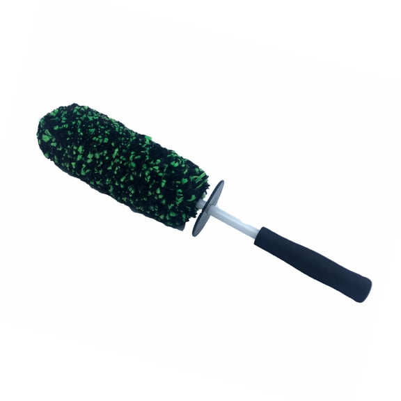 Long Handle Wheel Brush 17.71 In Microfiber Brush for Spoke Openings, Single Vehicle Wash Tool for Cars SUVs and Off-Road Vehicles