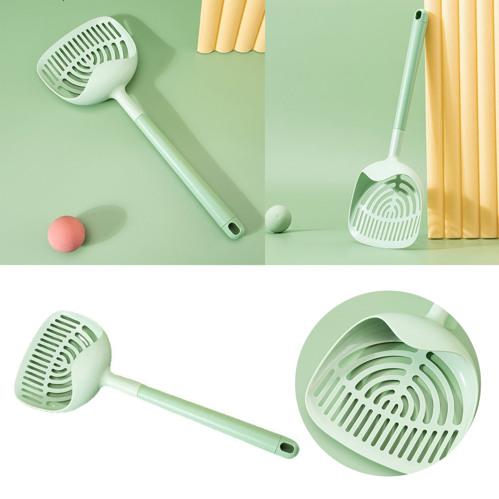 Long Handled Cat Litter Scoop Fine Hole Cat Poop Shovel Large Cat
