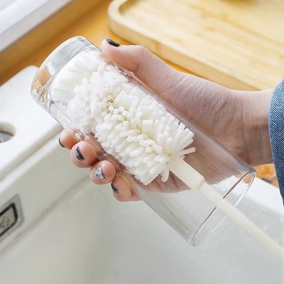 Long Handled Cup Cleaning Brush, Household Sponge Scrubber for Tea Stains Glassware, Non Slip Reach Brush for Water Bottles Mugs Flasks, Kitchen Washing Tool, 1 Piece