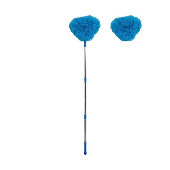 Long-Handled Microfiber Ceiling Fan Duster with Slanted Head – Extendable 140-180cm Static Dusting Pole for Home, Office & Hard-to-Reach Fans, Blue