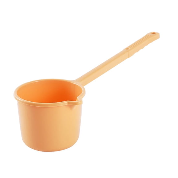 Long Handled Plastic Water Ladle, Torqee Lightweight Bath Spoon, Multipurpose Bathroom Scoop, for Bath Time, Cleaning Tasks and Household Use, Yellow