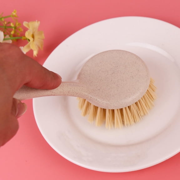 Long Handled Pot Cleaning Brush Kitchen Scrub Brush Household Dishwashing Tool Non Stick Pan Cleaner Descaling Brush for Kitchen Sink Pots Pans Daily Cleaning Use